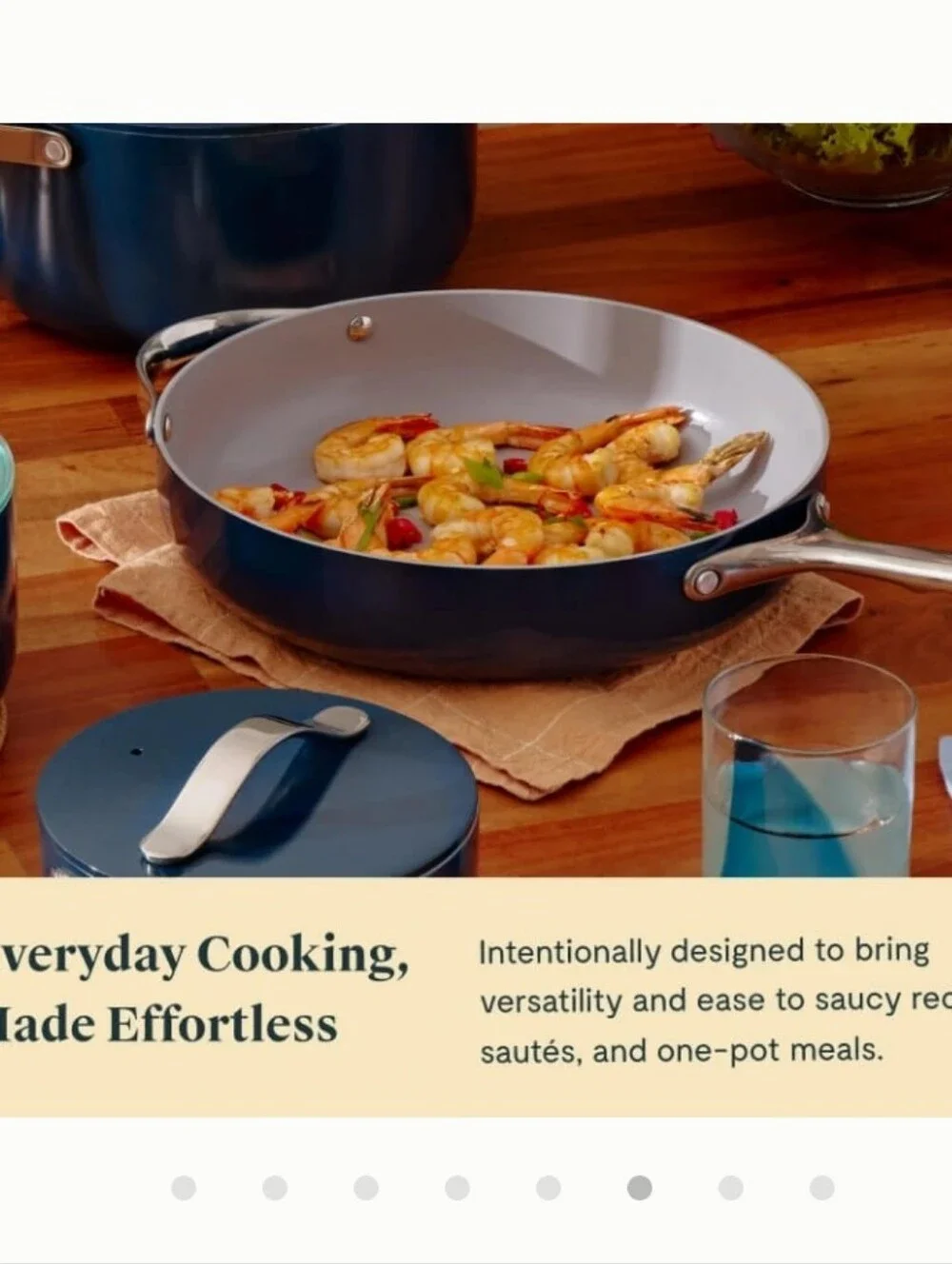 Caraway 4.5QT Nonstick Ceramic Saute Pan w/Lid- Cream